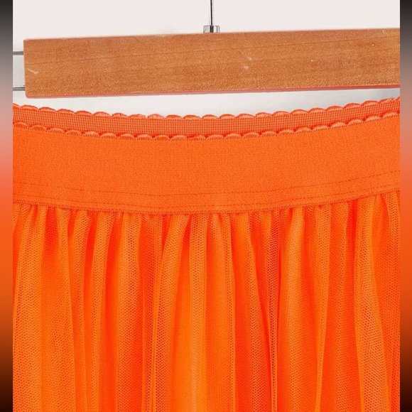 Boho khaki pleated mesh skirt - Picture 15 of 16